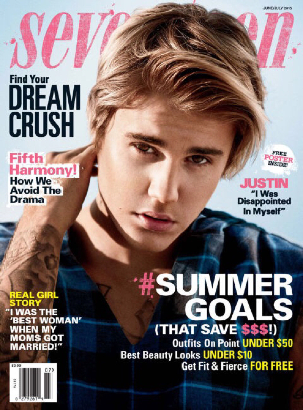 Photog Moment Justin Bieber On The Cover Of Seveenteen Magazine As The 