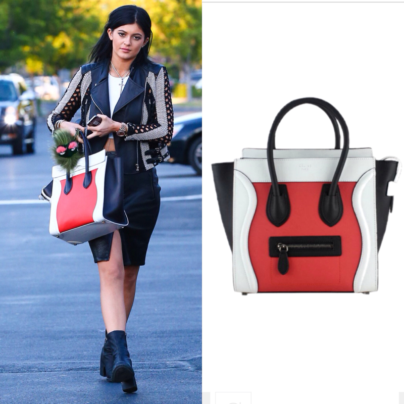 Kylie-Jenner-spotted-with-Celine-Red-Mini-Luggage-bag